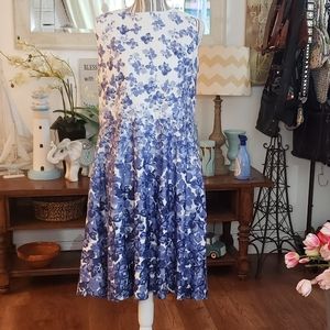 Chadwicks of boston white blue floral dress
